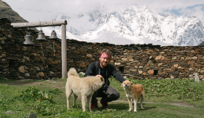 man and his dogs