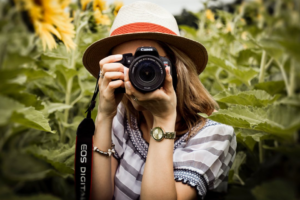 girl taking photo